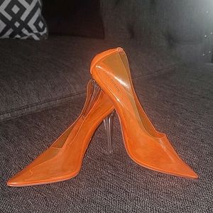 Orange Transparent heels